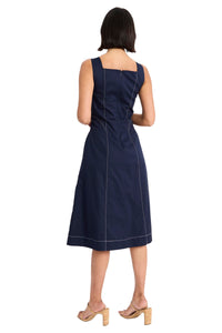 Vicki Cotton Square Neck Sleeveless Midi