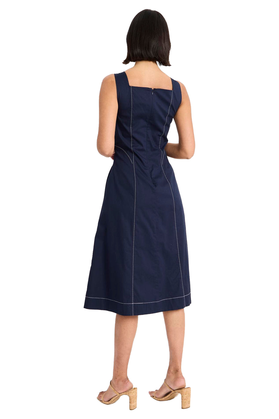Vicki Cotton Square Neck Sleeveless Midi