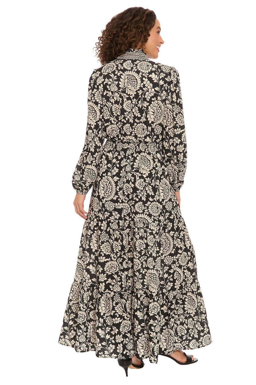 Consuela Long Sleeve Maxi in Pinecone Scroll