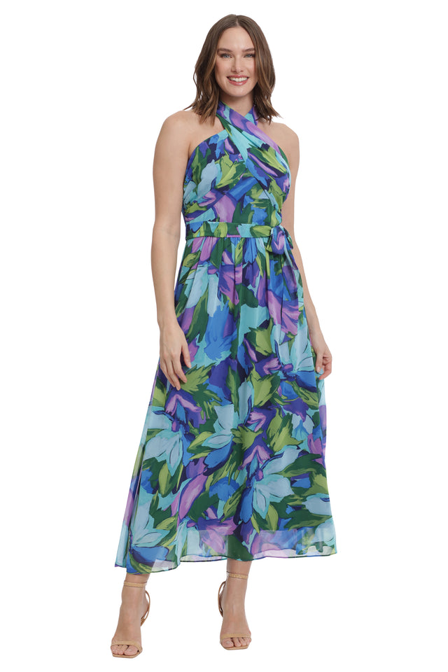 Wrap Neck Halter Maxi Dress – Maggy London