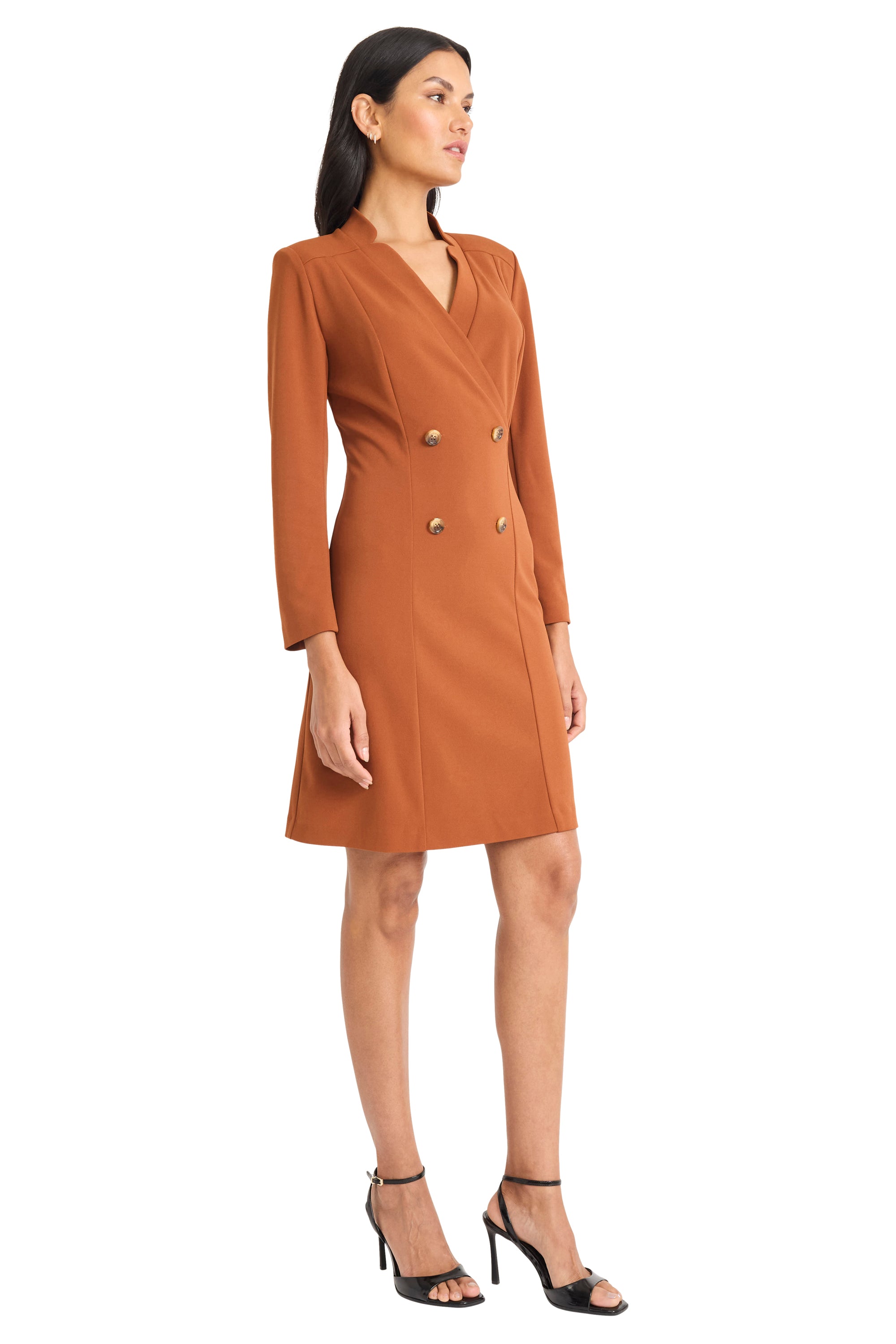 Sabine Long Sleeve Tuxedo Dress Sheath Mini | Maggy London CEDAR / Standard / 16 Sabine Long Sleeve Tuxedo Dress Sheath Mini | Maggy London CEDAR / Standard / 16
