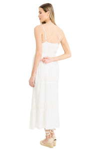 Graham Sleeveless Tiered Midi with Neck Tie