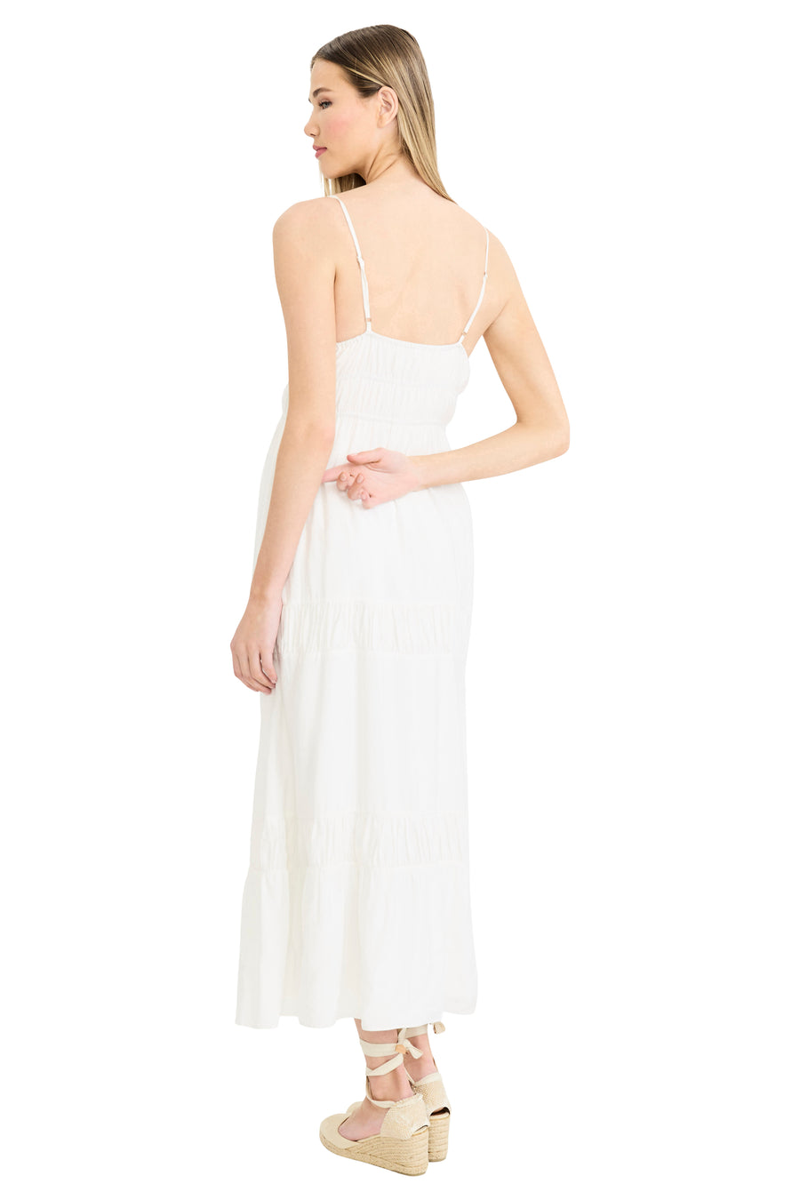 Graham Sleeveless Tiered Midi with Neck Tie