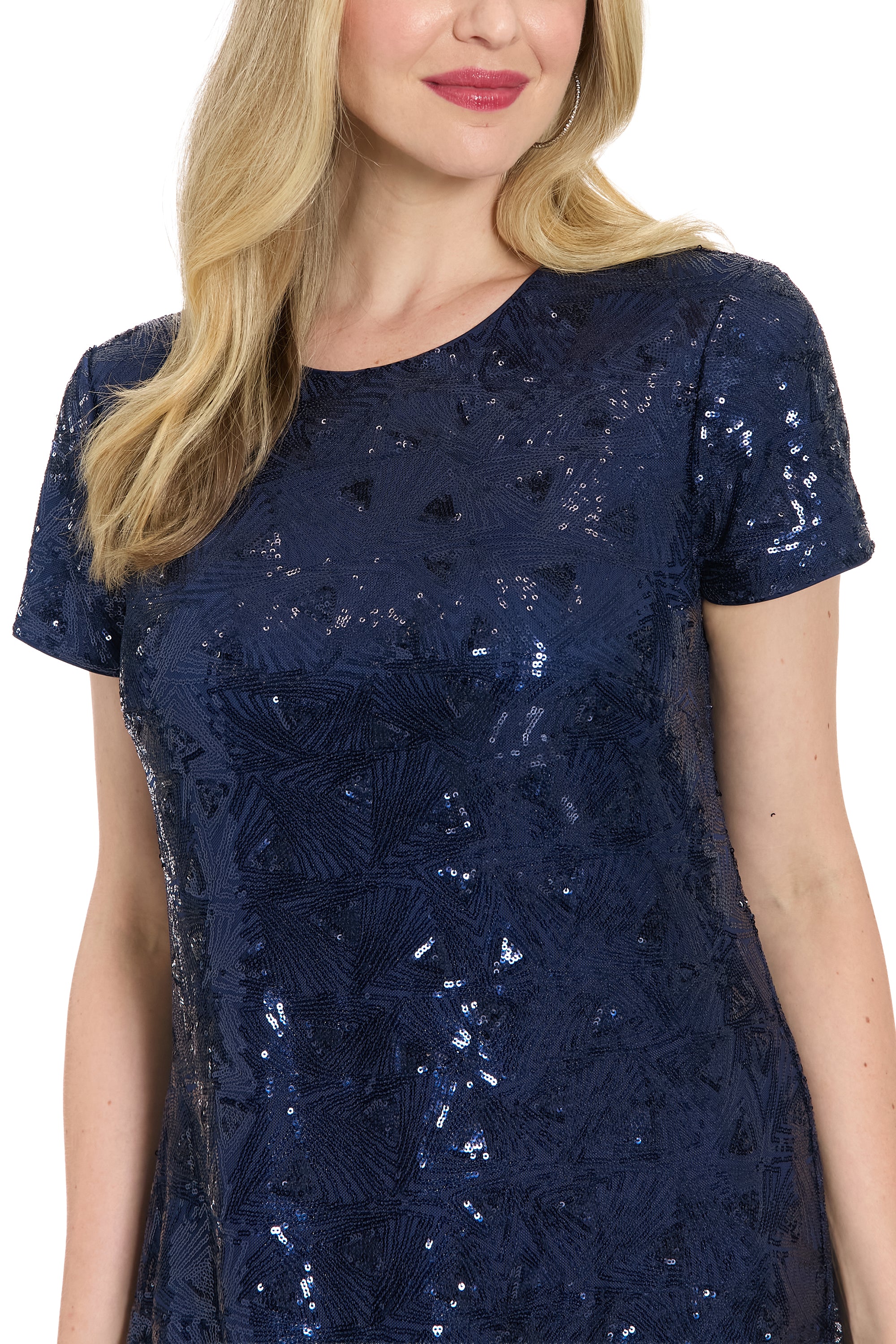 Amada T-Shirt Dress in Geo Sequin