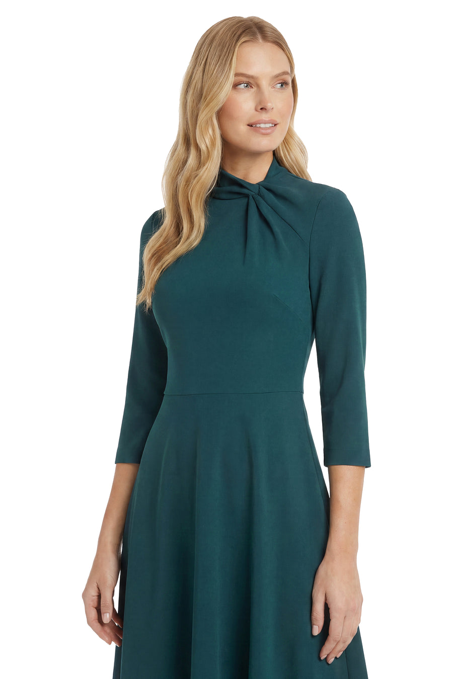 Seylor Twist Neck Fit-and-Flare Dress