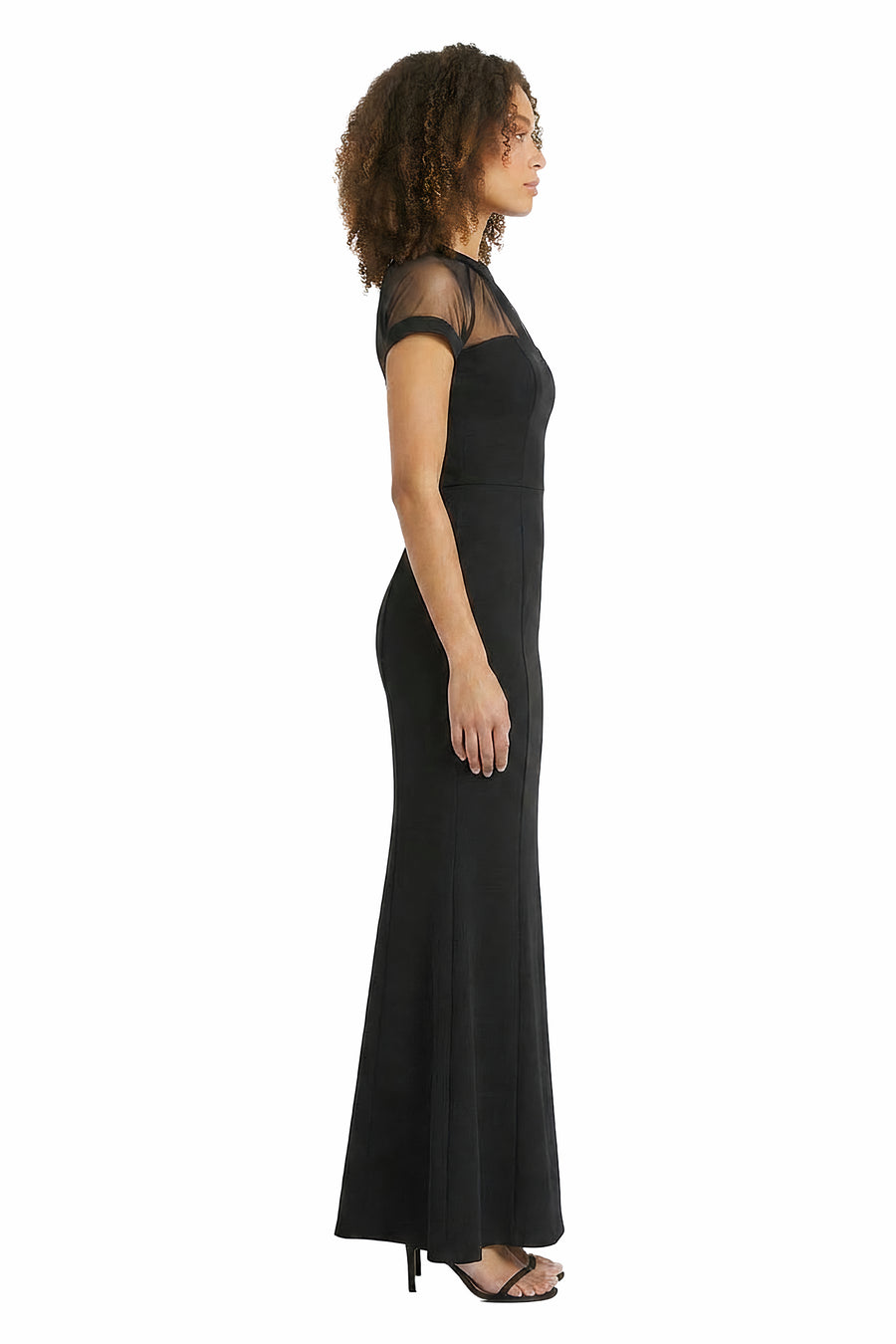 Illusion Fit-and-Flare Evening Gown