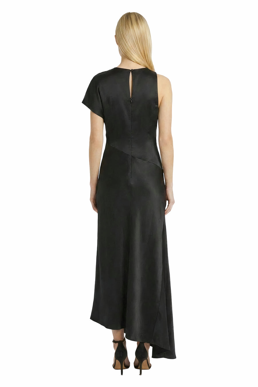 Vale Asymmetric Satin Maxi Dress