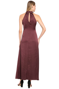 Lake Satin Halter Maxi Dress