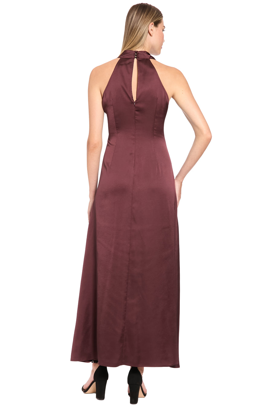 Lake Satin Halter Maxi Dress