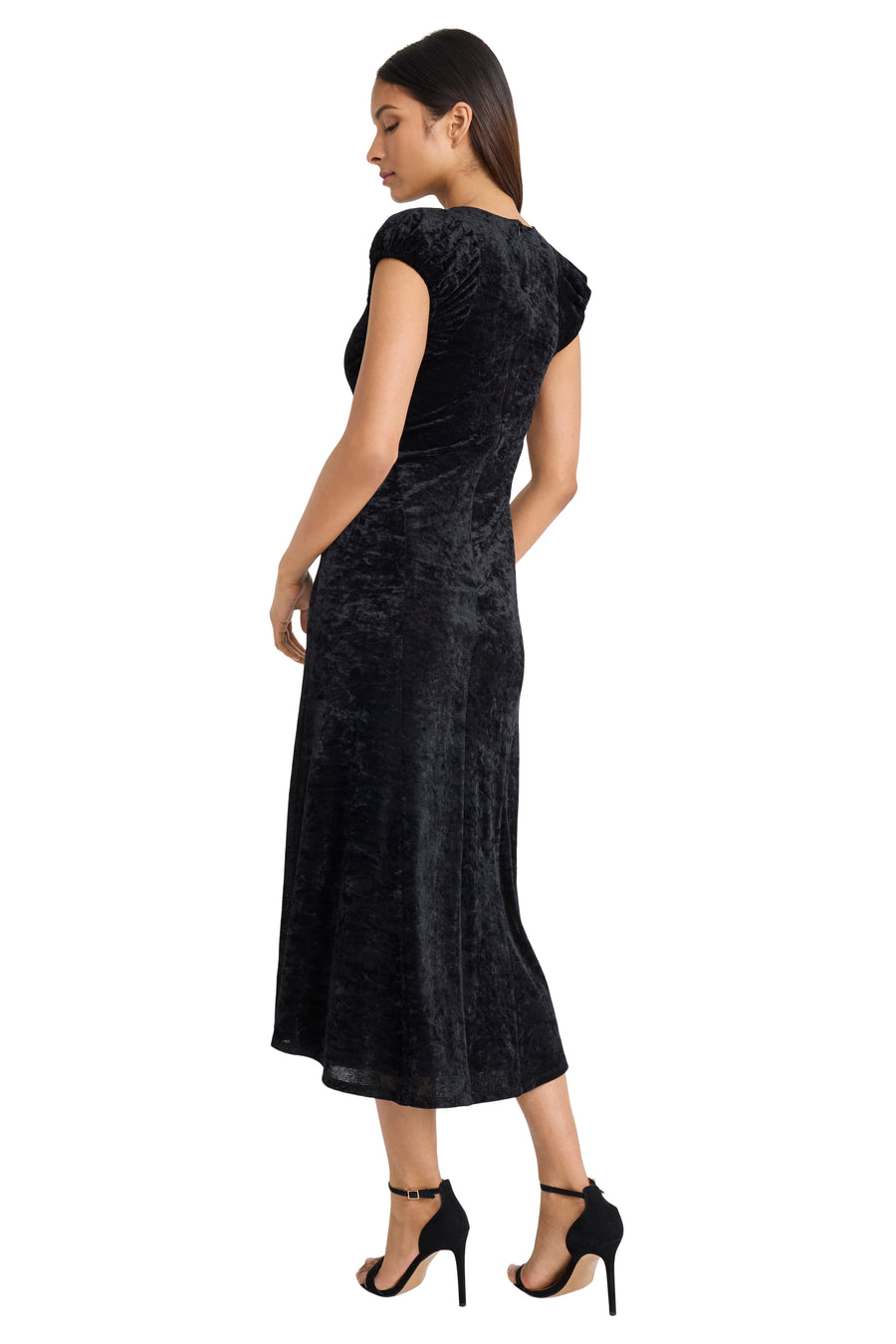 Monika Keyhole Midi in Velvet Mesh