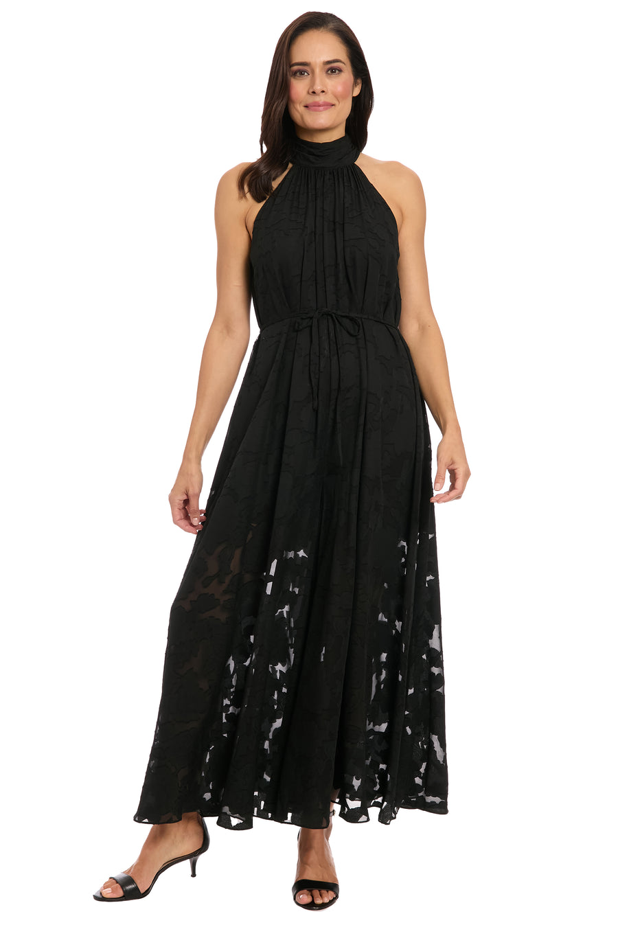 London Times Gale Sheer Halter Neck Sleeveless Jumpsuit in Black | Women's Regular Size 8 | Polyester | Stitch Fix London Times Gale Sheer Halter Neck Sleeveless Jumpsuit in Black | Women's Regular Size 8 | Polyester | Stitch Fix