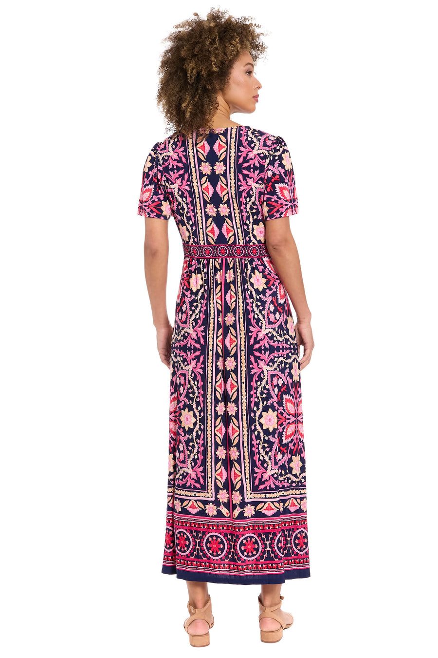 McKay Flutter Sleeve Maxi in Tile Medallion