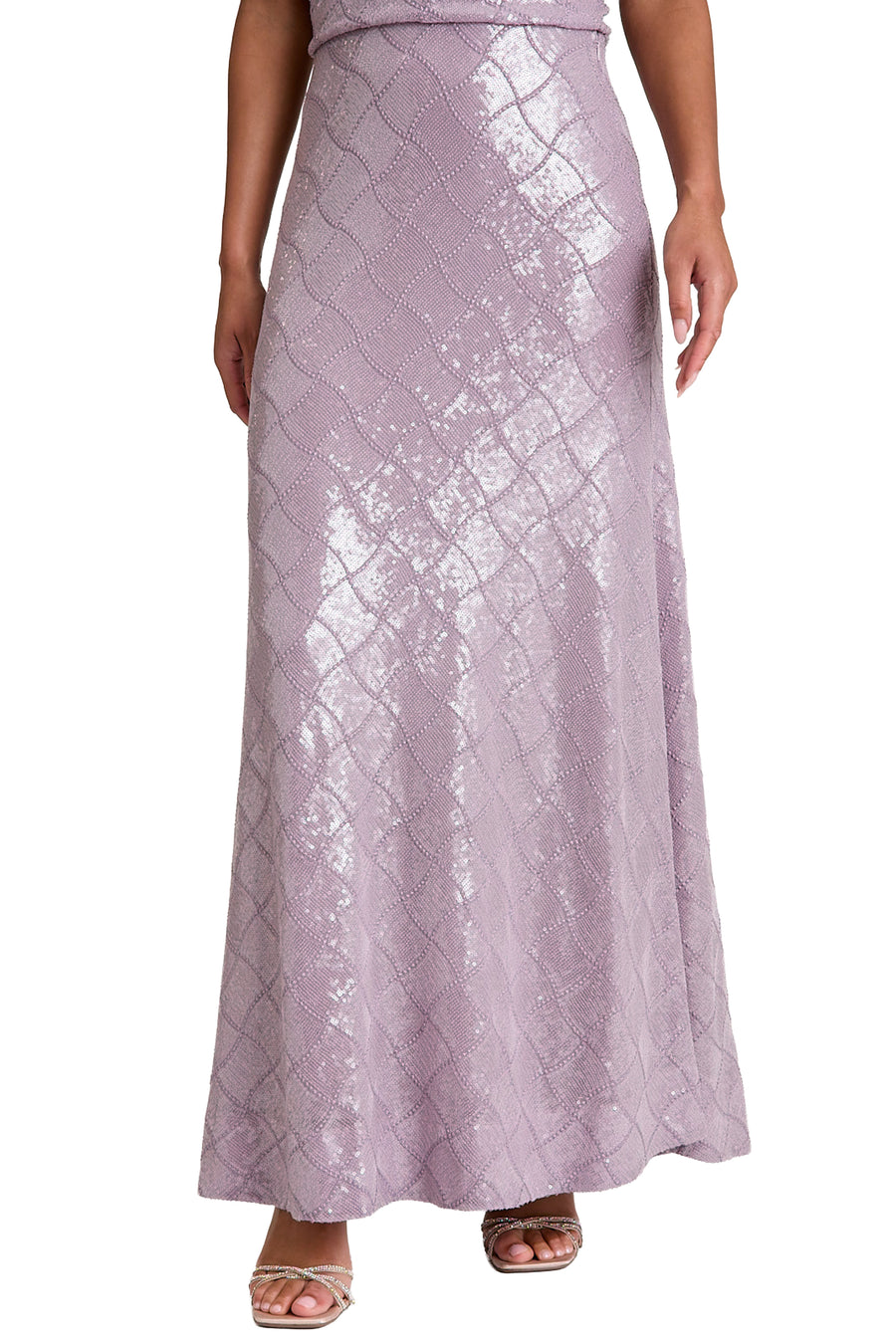 Bryant Diamond Sequin Floor Length Skirt
