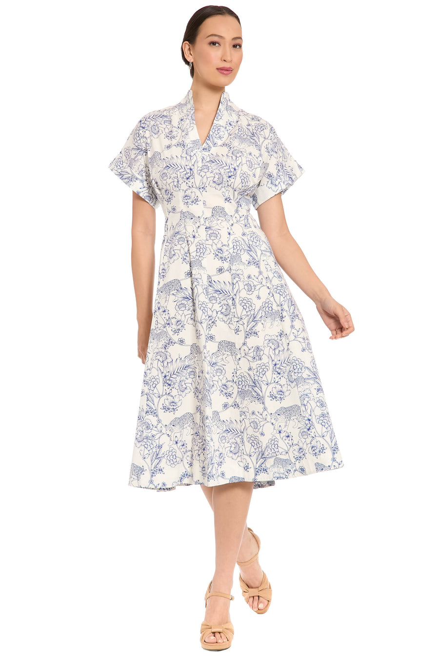 London Times Women's Safari Drop Shoulder Midi Dress - White - Casual dresses London Times Women's Safari Drop Shoulder Midi Dress - White - Casual dresses