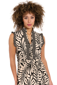 Consuela Sleeveless Maxi in Leaf Print
