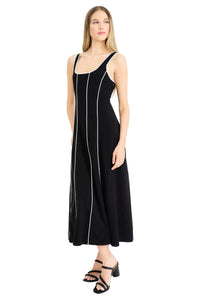 Brienne Contrast Piped Column Midi