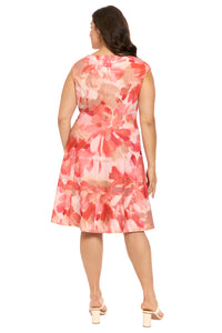 Connie Cap Sleeve Fit & Flare in Exploding Floral