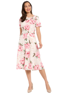 Colleen Neck Side Tie in Outlined Roses