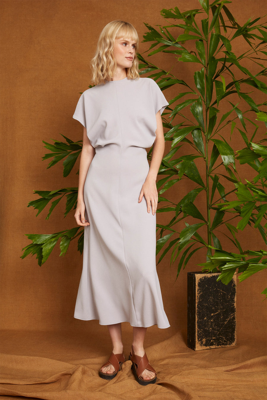 theo drape midi dress Theo Drape Midi Dress (Women)