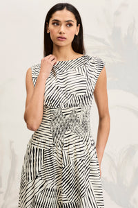 Willow Sleeveless Midi in Mazed Linework