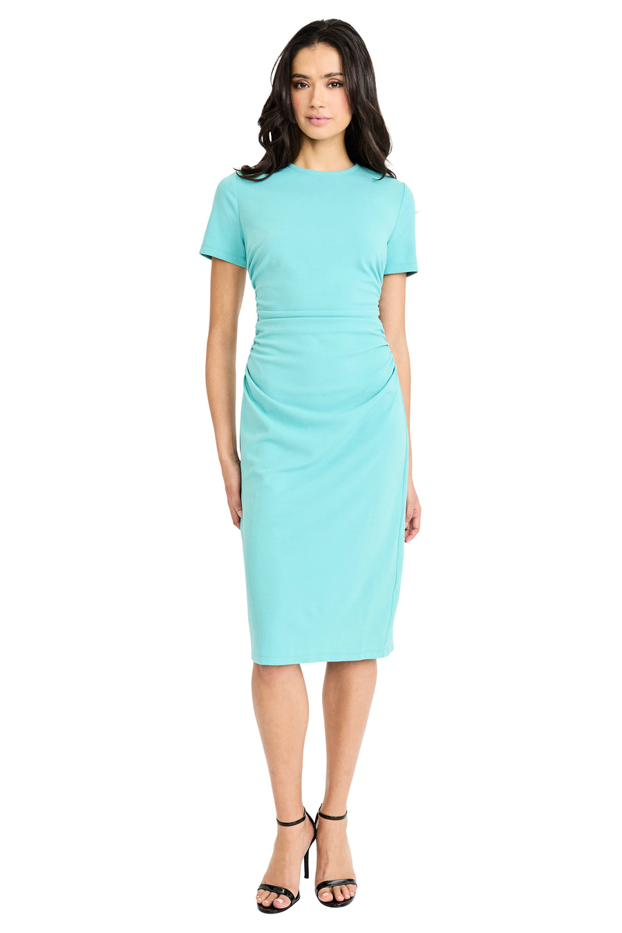 Kina Short Sleeve Sheath Midi Dress