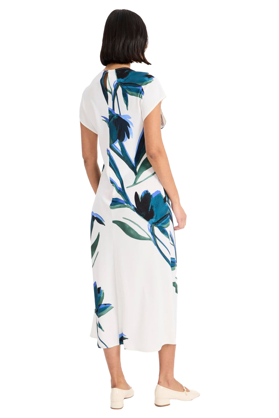 Sable Cap Sleeve Midi in Lotus Vine
