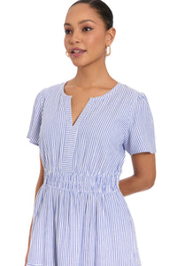 Rachael Striped Elastic Waist Midi