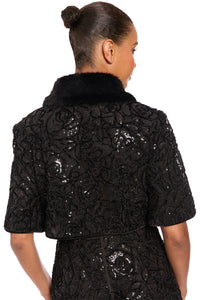 Clement Cropped Sequin Bolero Jacket