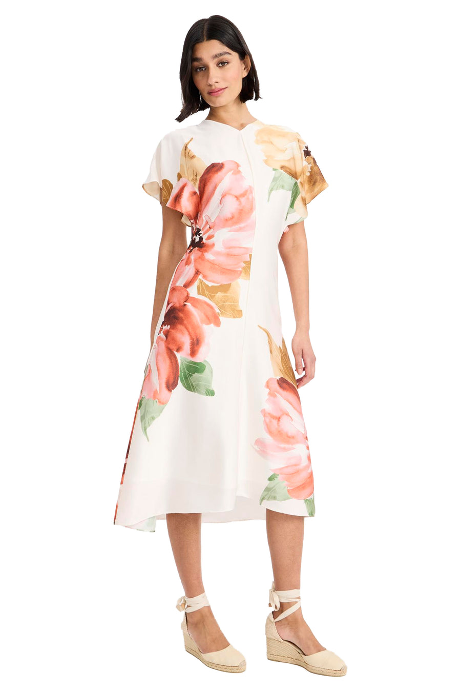 Bree Relaxed Flutter Sleeve Midi Dress