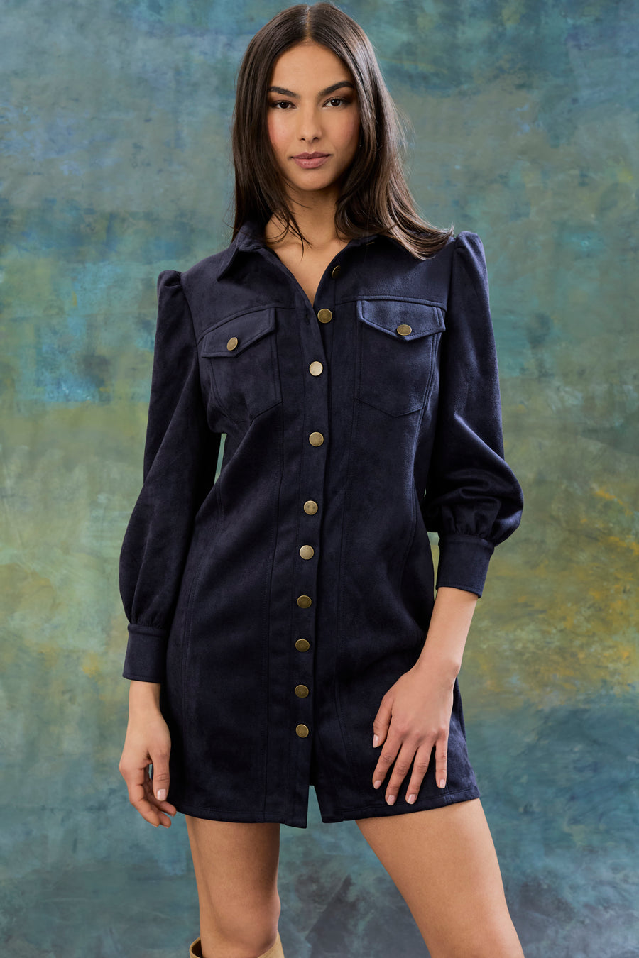Avalon Suede Shirtdress
