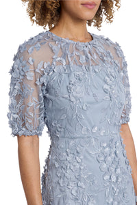Marigold Dress Textured 3D Embroidered Midi
