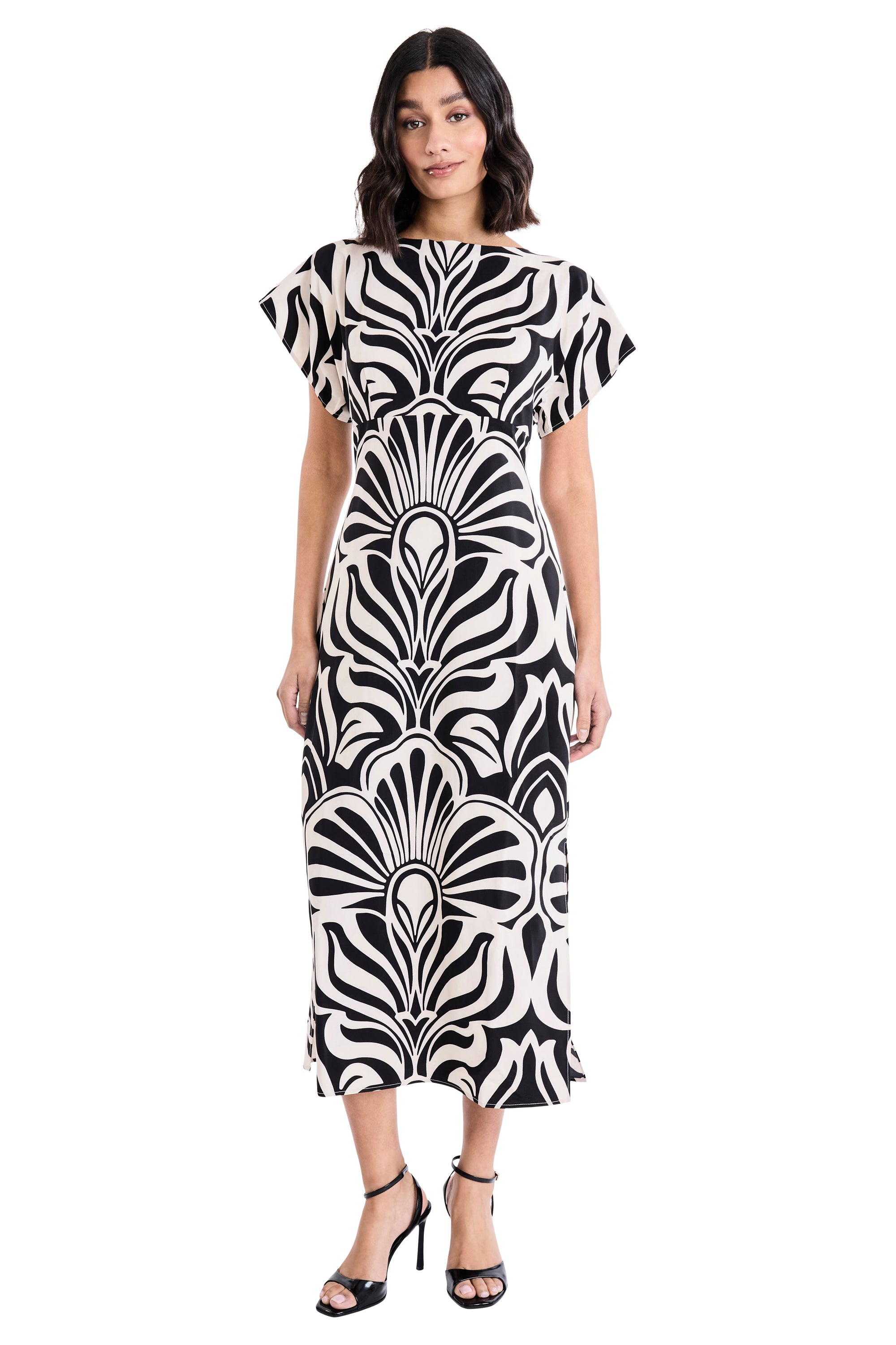 Janna Graphic Print Boat Neck Dress