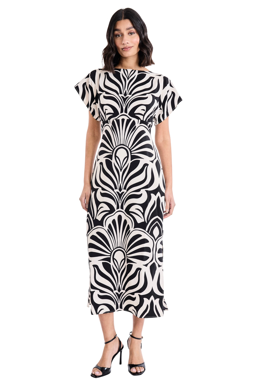 Janna Graphic Print Boat Neck Dress