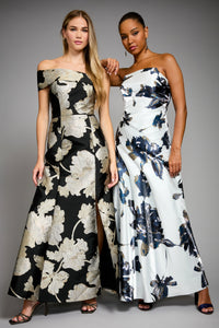 Perrine Floral Strapless Gown