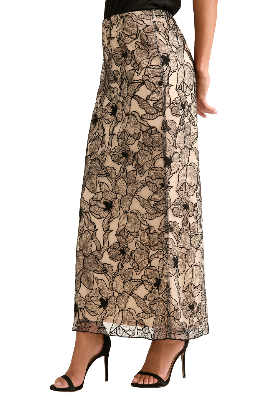Madonna A-Line Embroidered Floor Length Skirt
