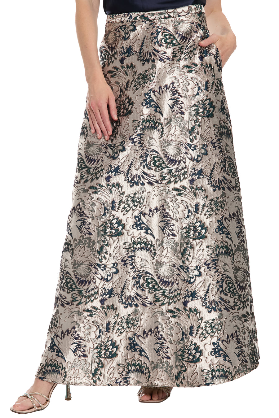 Waverly Skirt in Retro Metallic Jacquard