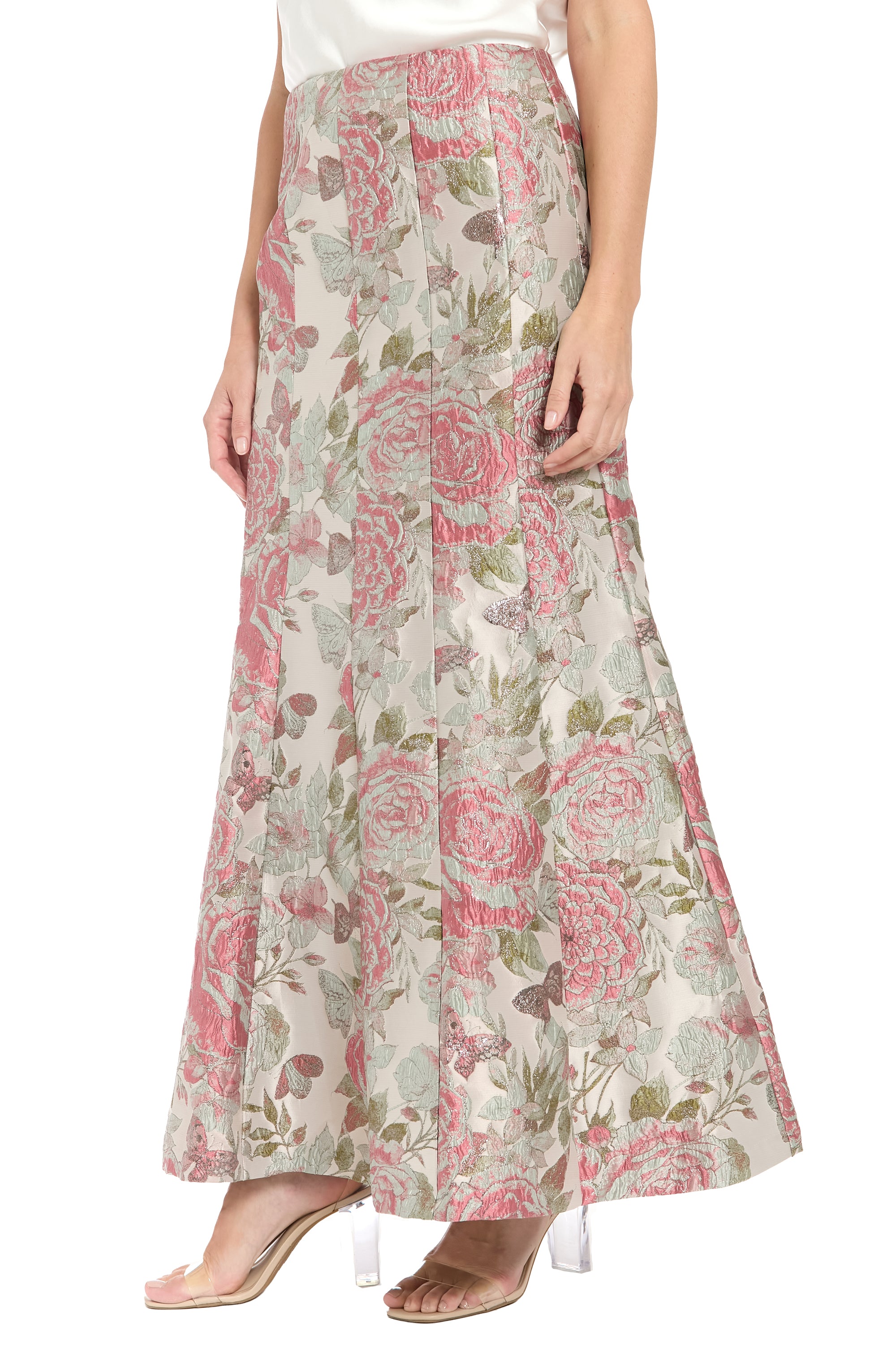 Robinson Seamed Ballroom Skirt in Vintage Rose | Muse by Maggy London