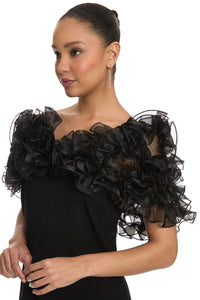 Chandra Capelet Ruffled Organza