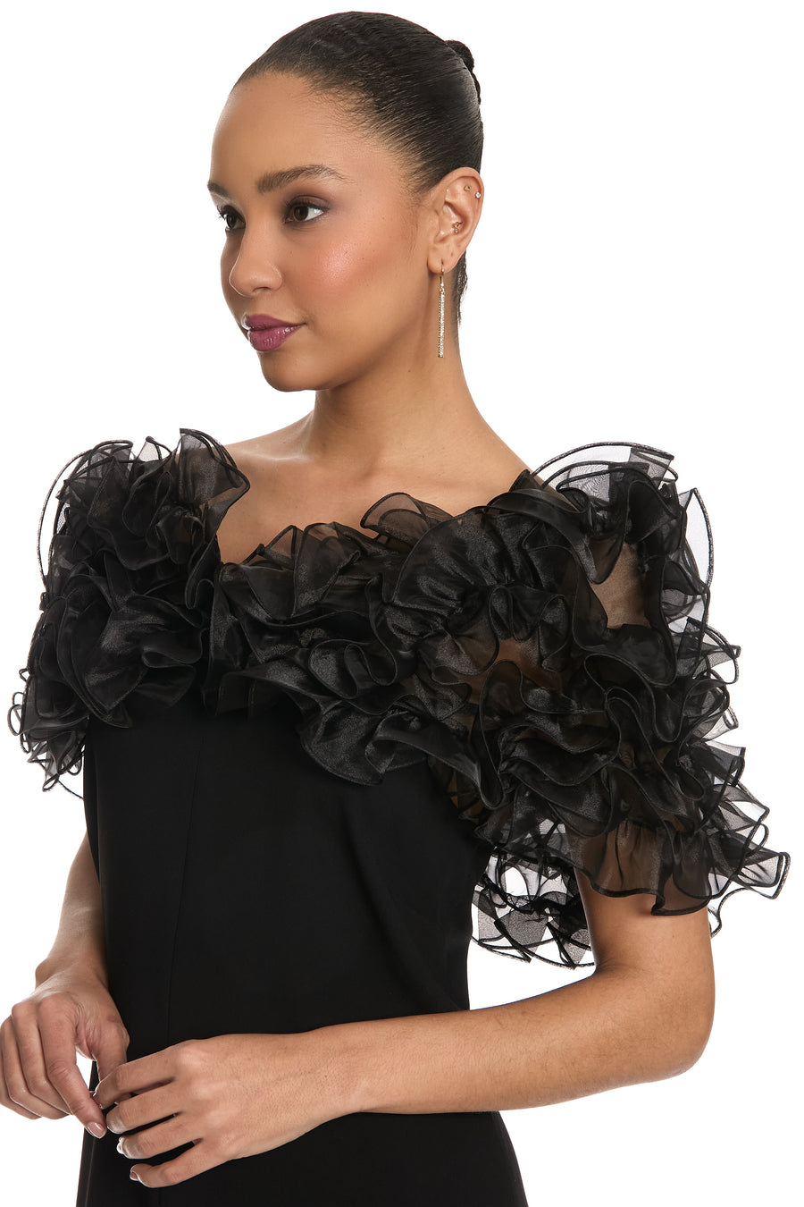 Chandra Capelet Ruffled Organza