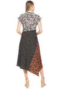 Mona Mock Neck Asymmetrical Midi