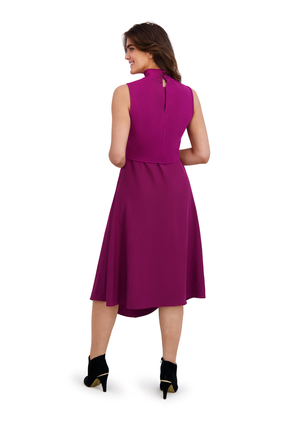 Blakeley Mixed Media Sleeveless Dress A-Line Midi | London Times Maggy London Blakeley Mixed Media Sleeveless Dress A-Line Midi | London Times Maggy London