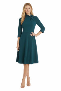 Seylor Twist Neck Fit-and-Flare Dress