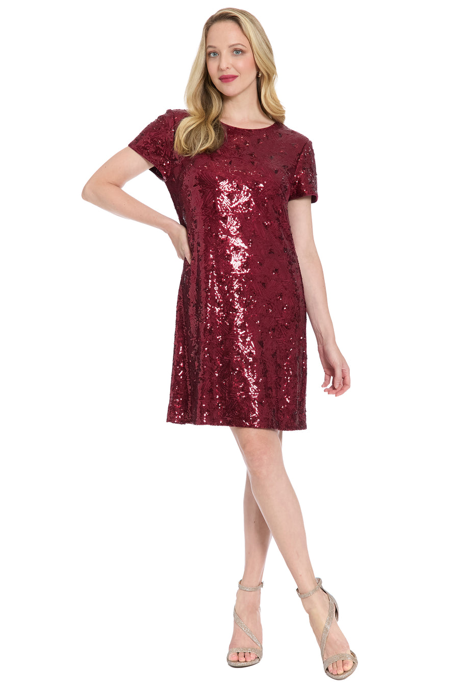 Amada T-Shirt Dress in Geo Sequin