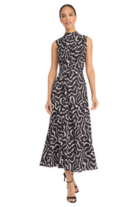 Brigitte Maxi Sleeveless Dress in Coral Maze
