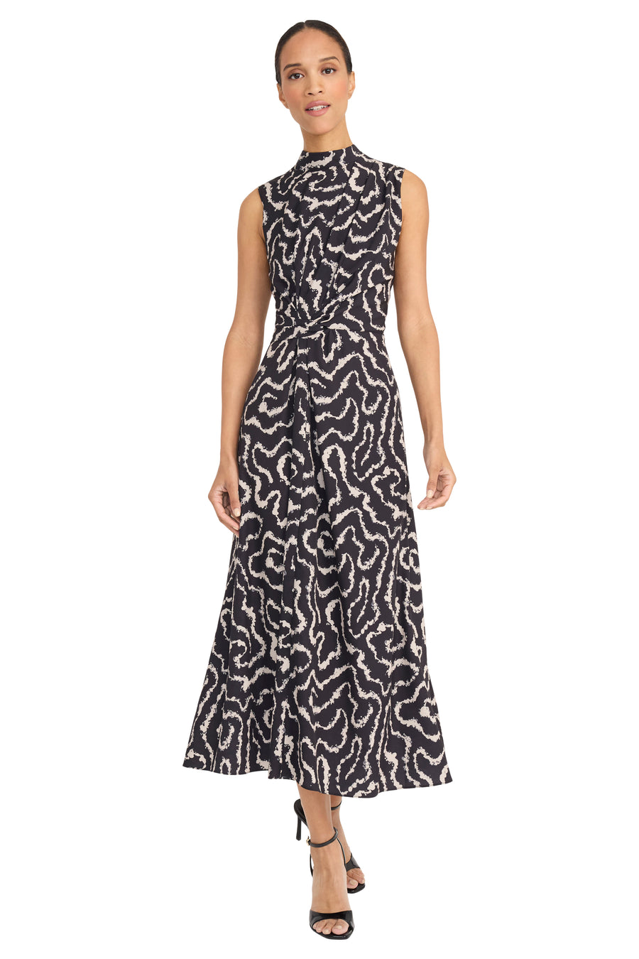 Brigitte Maxi Sleeveless Dress in Coral Maze