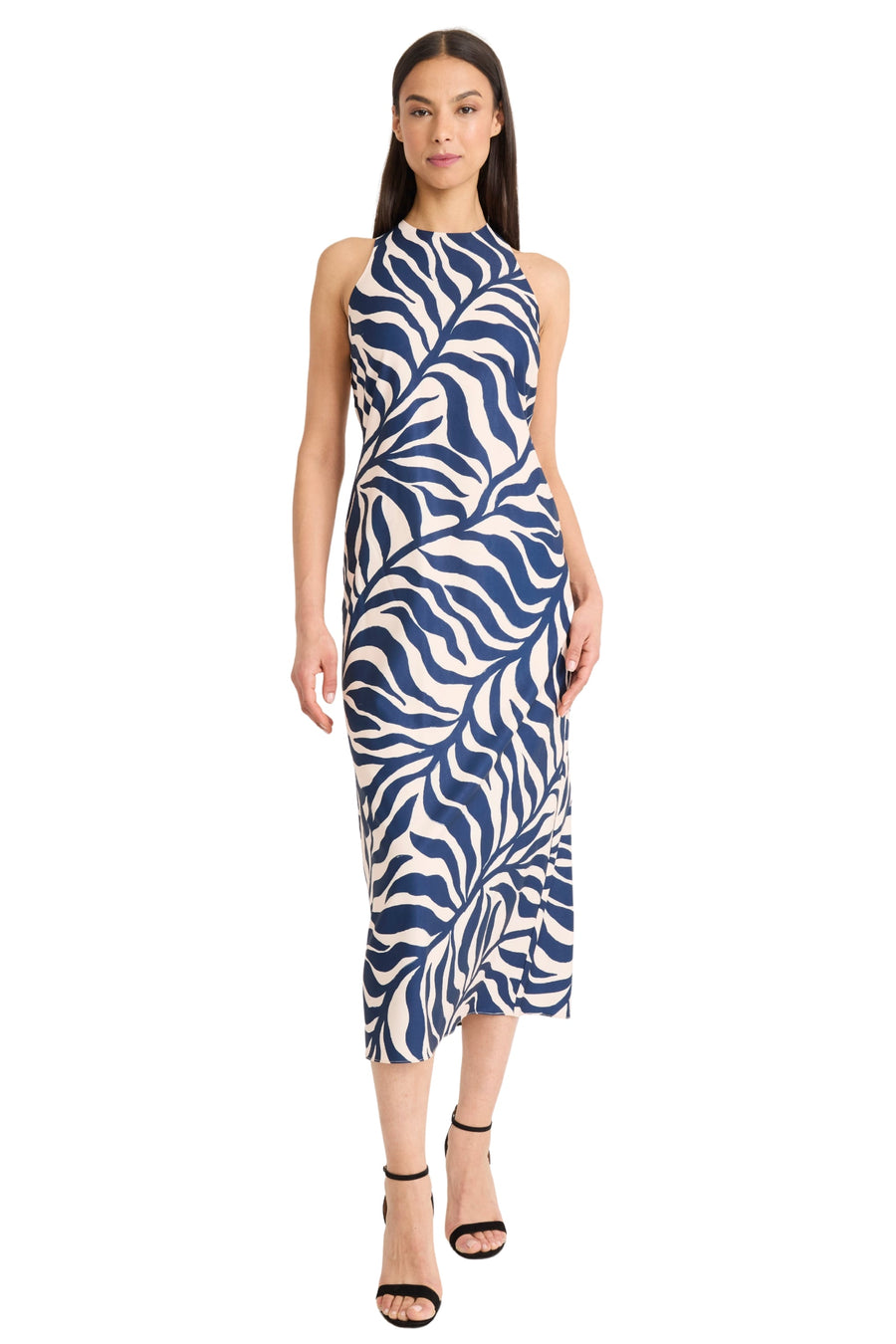 Quincy Midi Shift Dress in Leaf Wave A-Line Sleeveless | Donna Morgan Maggy London Quincy Midi Shift Dress in Leaf Wave A-Line Sleeveless | Donna Morgan Maggy London