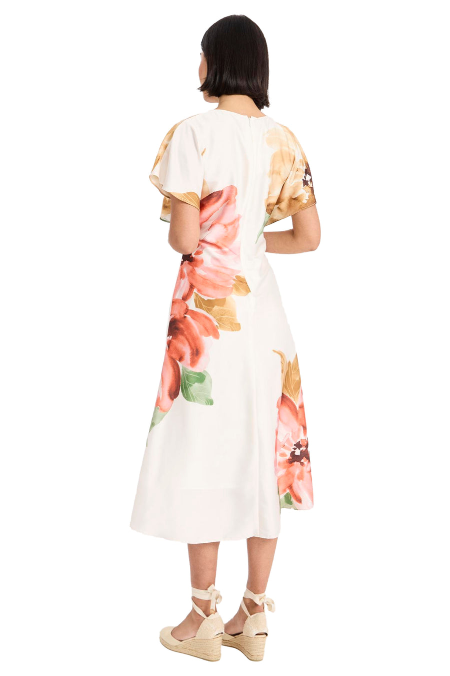Bree Relaxed Flutter Sleeve Midi Dress A-Line Bree Relaxed Flutter Sleeve Midi Dress A-Line