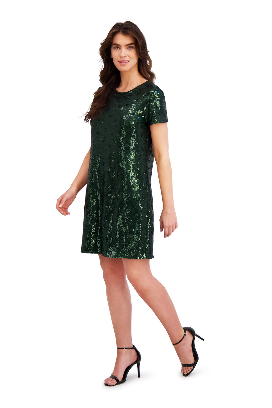 Amada T-Shirt Dress in Geo Sequin