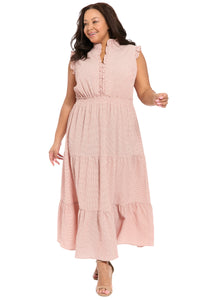 Nevis Sleeveless Maxi in Micro Check