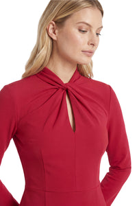 Livie Twist-Neck Keyhole Sheath Dress